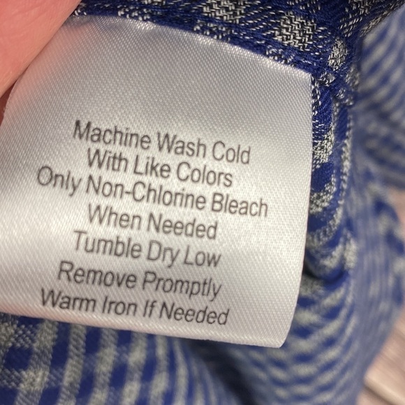 Men’s Joseph Abboud 💯 Cotton Non-Iron Blue & Gray Buttoned Down Shirt- Sz XL - Picture 9 of 12